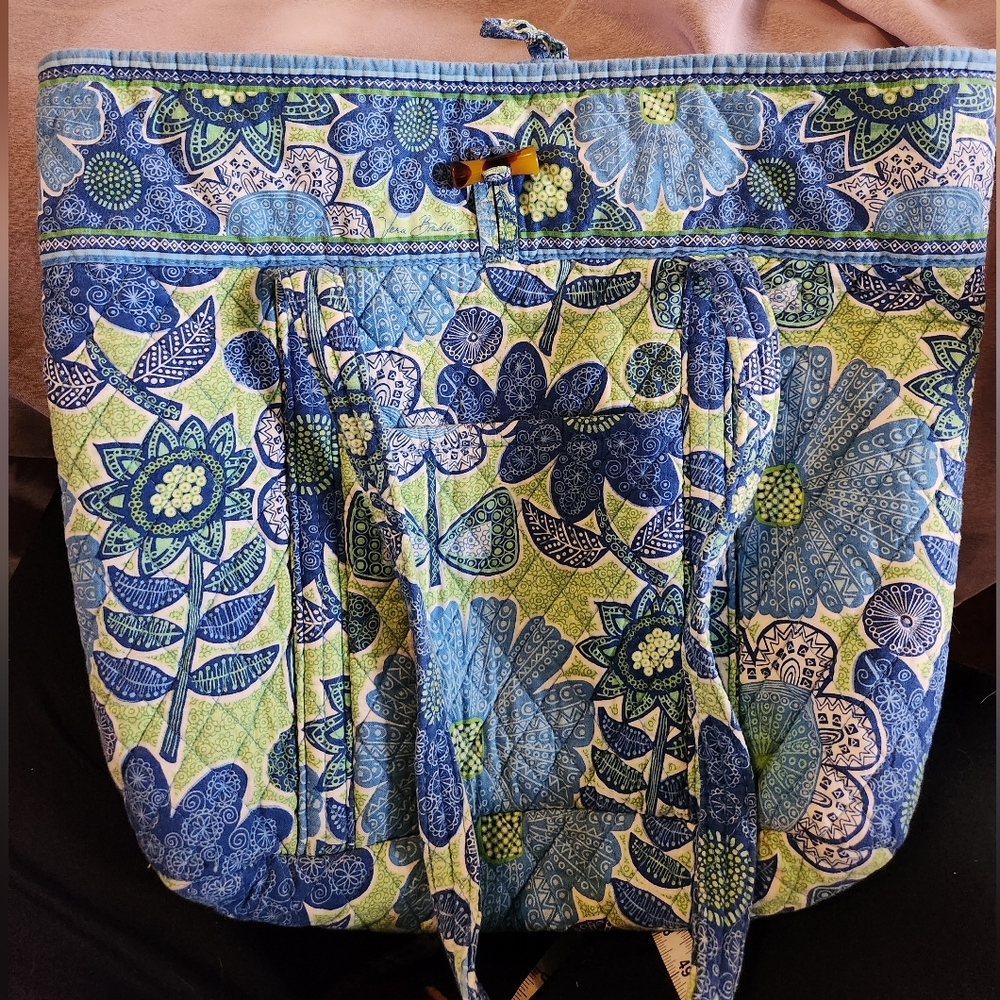 Doodle Daisy Summer 2012 Vera Bradley Tote in Blue and Green